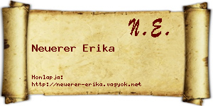 Neuerer Erika névjegykártya